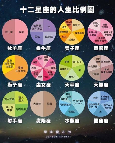 12星座比例|很真實又直接的12星座「人生比例圖」，一眼看穿他們。